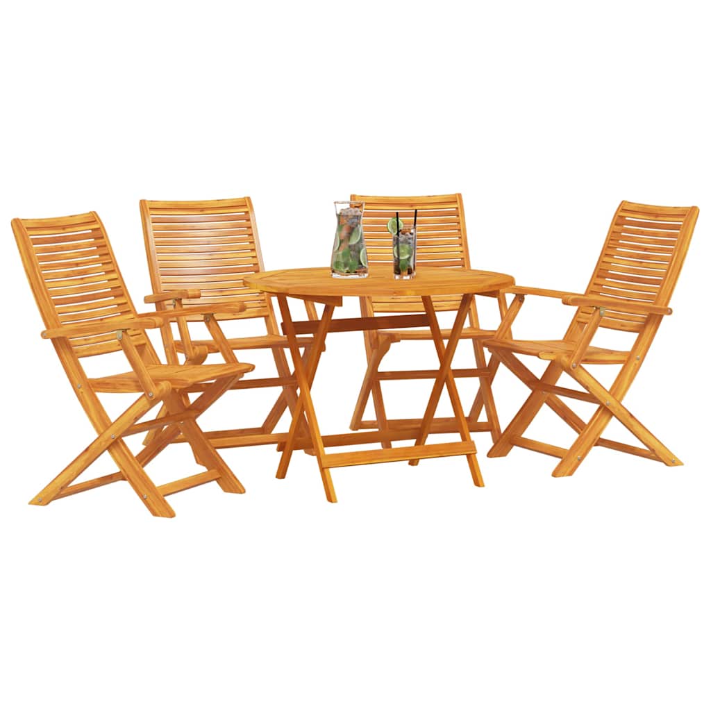 vidaXL Garden Dining Set Folding 5 pcs Brown Solid Acacia Wood