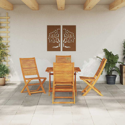vidaXL Garden Dining Set Folding 5 pcs Brown Solid Acacia Wood