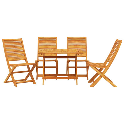 vidaXL Garden Dining Set Folding 5 pcs Brown Solid Acacia Wood