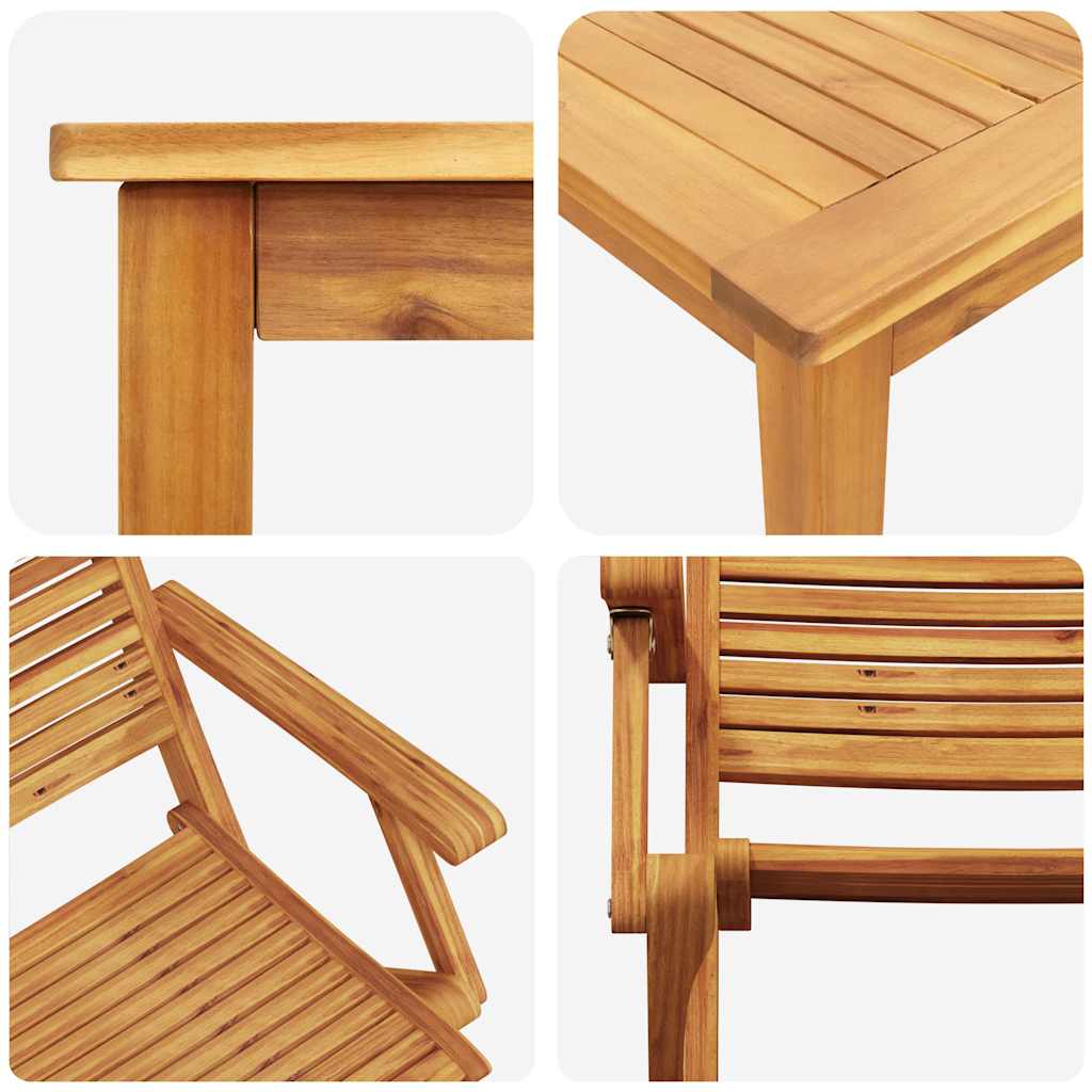 vidaXL Garden Dining Set Folding 5 pcs Brown Solid Acacia Wood