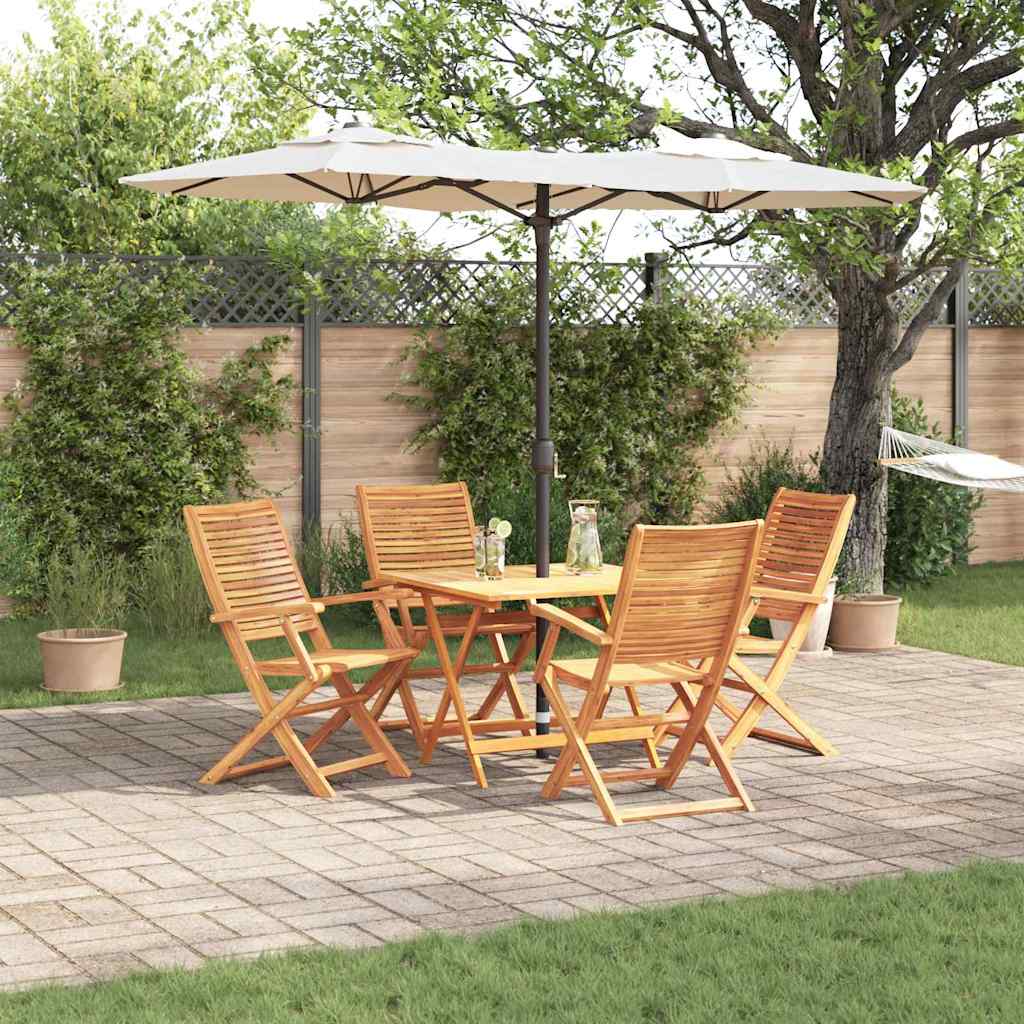 vidaXL Garden Dining Set Folding 5 pcs Brown Solid Acacia Wood
