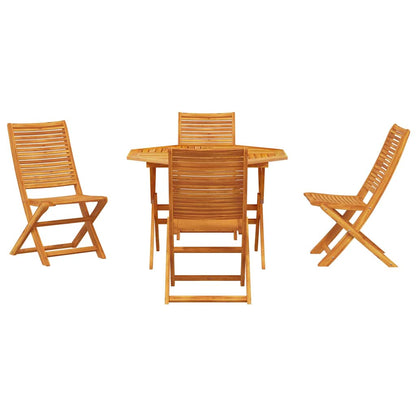 vidaXL Garden Dining Set Folding 5 pcs Brown Solid Acacia Wood
