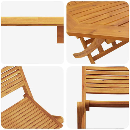 vidaXL Garden Dining Set Folding 5 pcs Brown Solid Acacia Wood