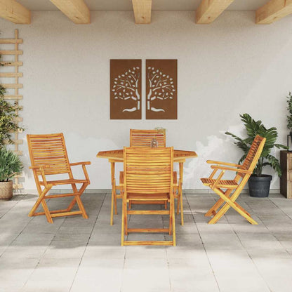vidaXL Garden Dining Set Folding 5 pcs Brown Solid Acacia Wood