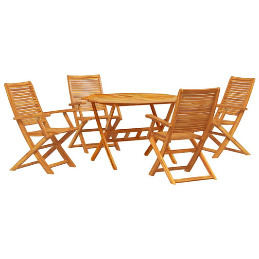 vidaXL Garden Dining Set Folding 5 pcs Brown Solid Acacia Wood