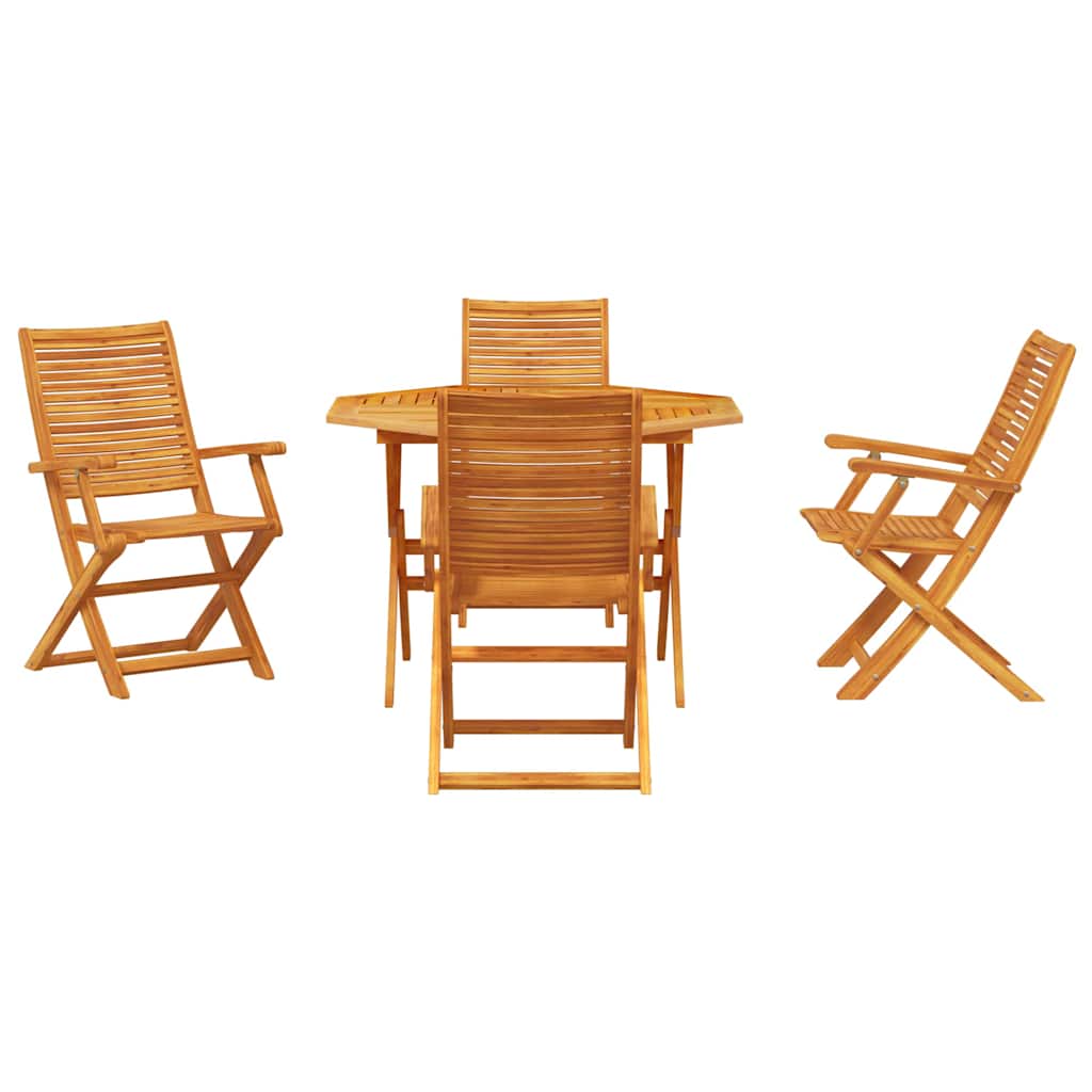 vidaXL Garden Dining Set Folding 5 pcs Brown Solid Acacia Wood