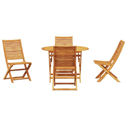 vidaXL Garden Dining Set Folding 5 pcs Brown Solid Acacia Wood