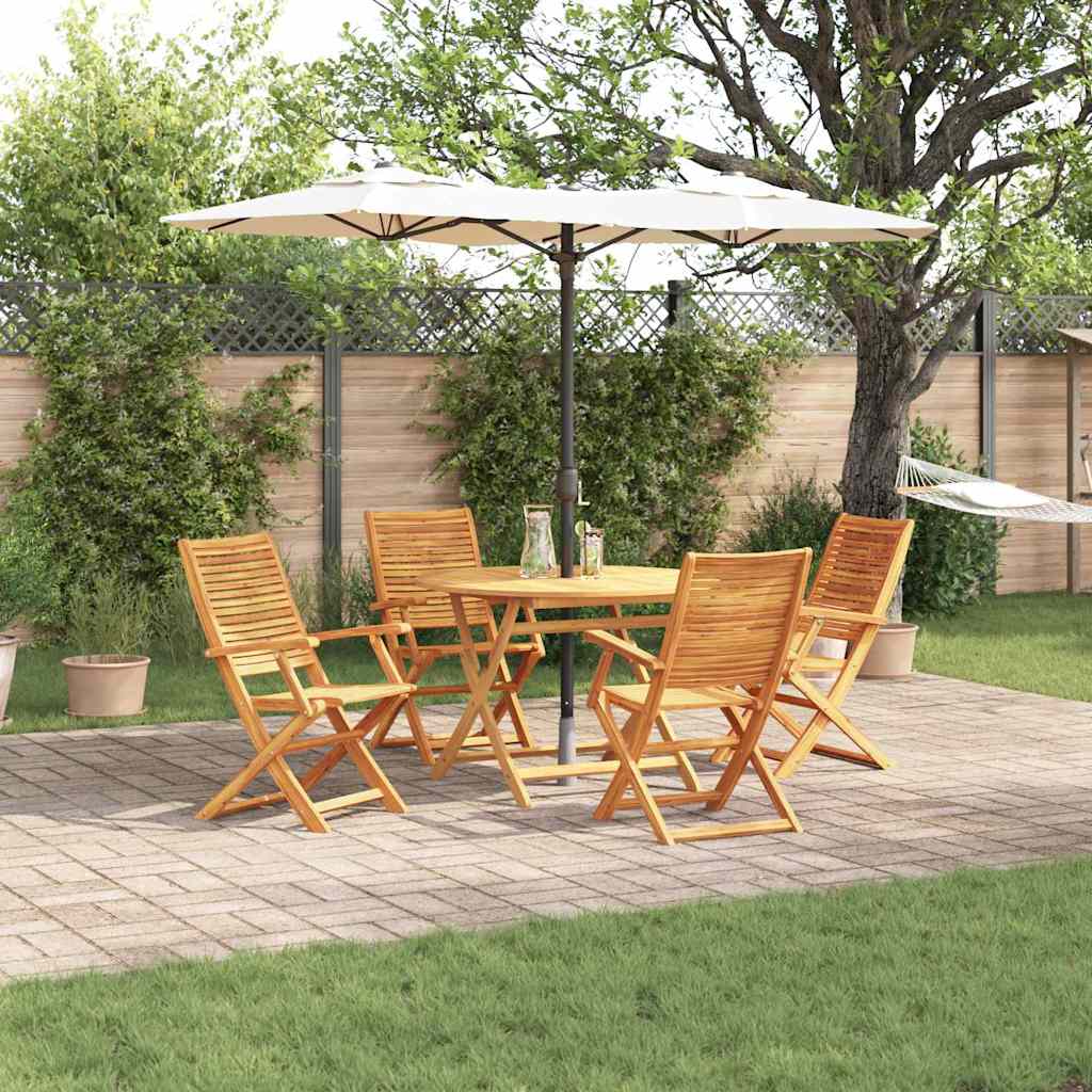 vidaXL Garden Dining Set Folding 5 pcs Brown Solid Acacia Wood