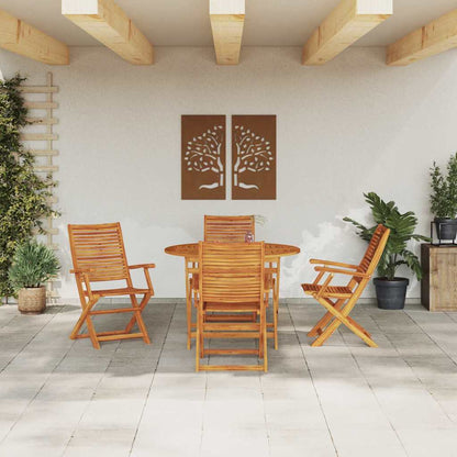 vidaXL Garden Dining Set Folding 5 pcs Brown Solid Acacia Wood