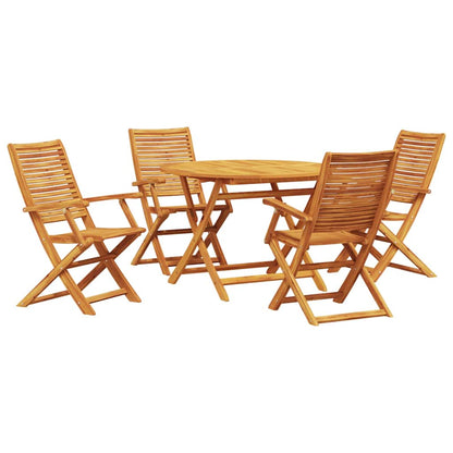 vidaXL Garden Dining Set Folding 5 pcs Brown Solid Acacia Wood