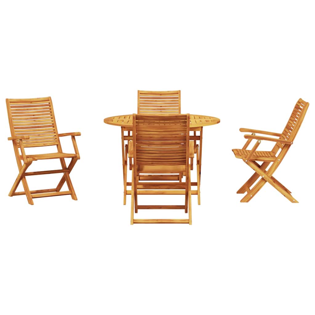 vidaXL Garden Dining Set Folding 5 pcs Brown Solid Acacia Wood