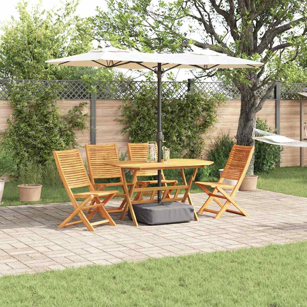 vidaXL Garden Dining Set Folding 5 pcs Brown Solid Acacia Wood