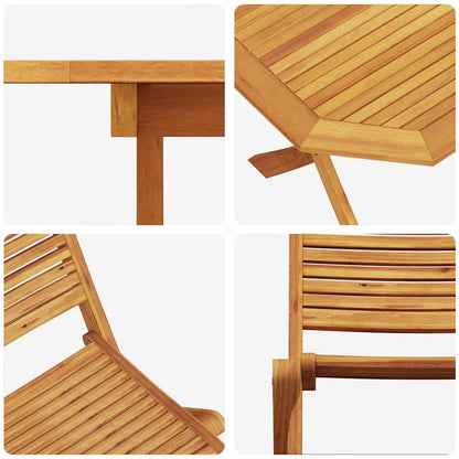 vidaXL Garden Dining Set Folding 7 pcs Brown Solid Acacia Wood