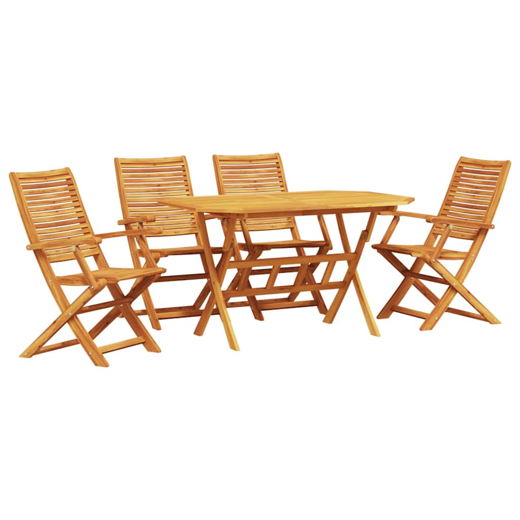 vidaXL Garden Dining Set Folding 5 pcs Brown Solid Acacia Wood