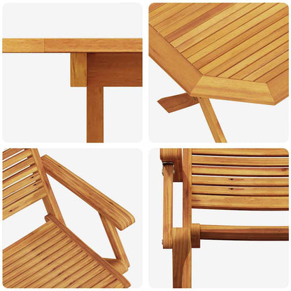 vidaXL Garden Dining Set Folding 7 pcs Brown Solid Acacia Wood