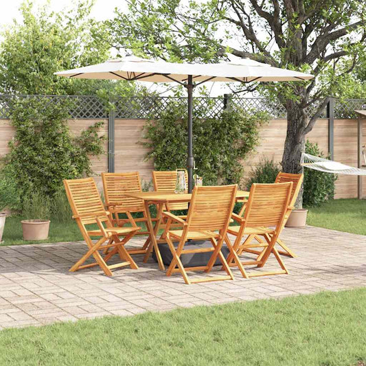 vidaXL Garden Dining Set Folding 7 pcs Brown Solid Acacia Wood