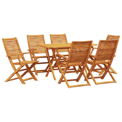 vidaXL Garden Dining Set Folding 7 pcs Brown Solid Acacia Wood