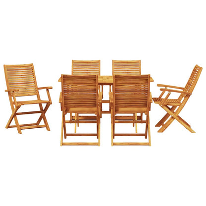 vidaXL Garden Dining Set Folding 7 pcs Brown Solid Acacia Wood