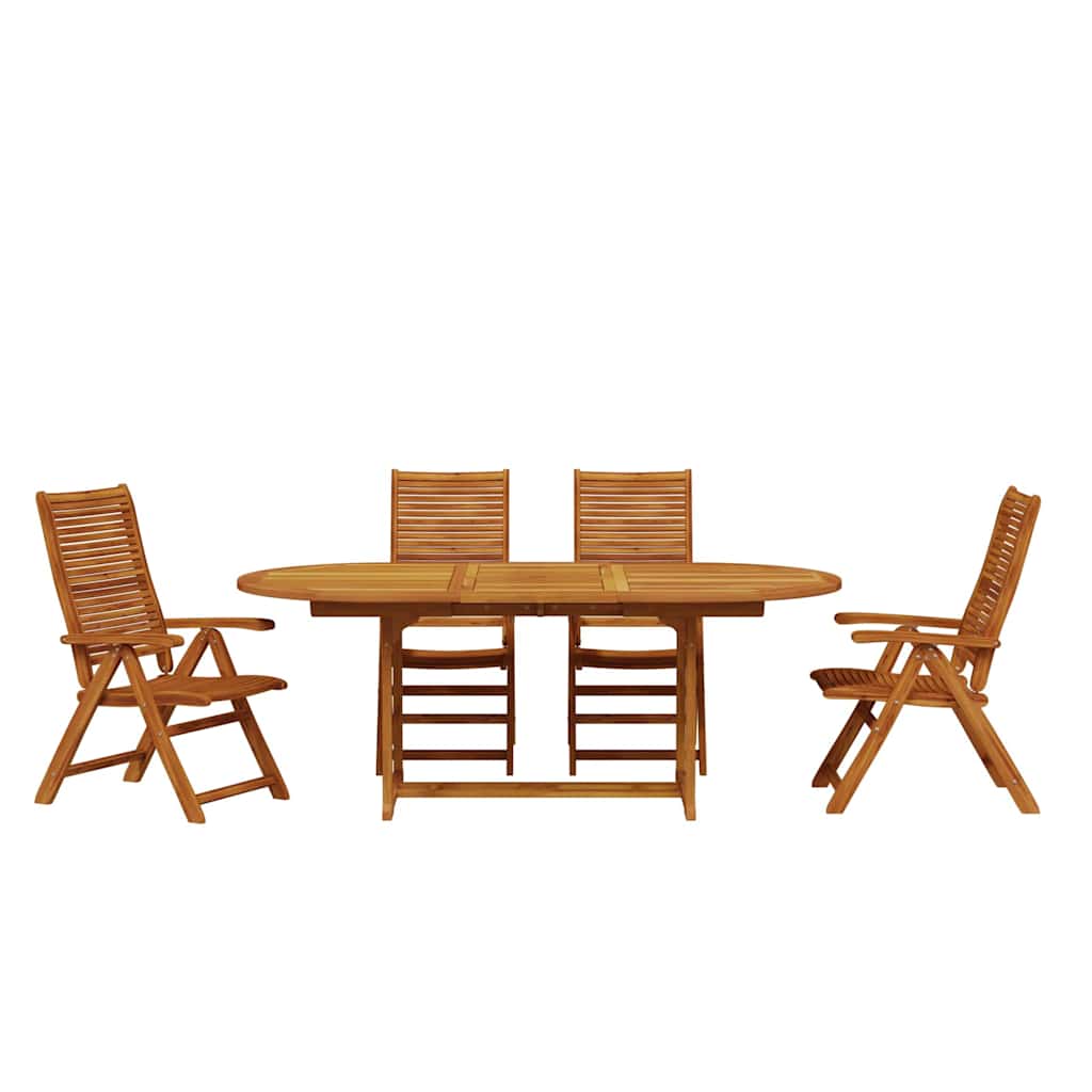 vidaXL Garden Dining Set Folding 5 pcs Brown Solid Acacia Wood