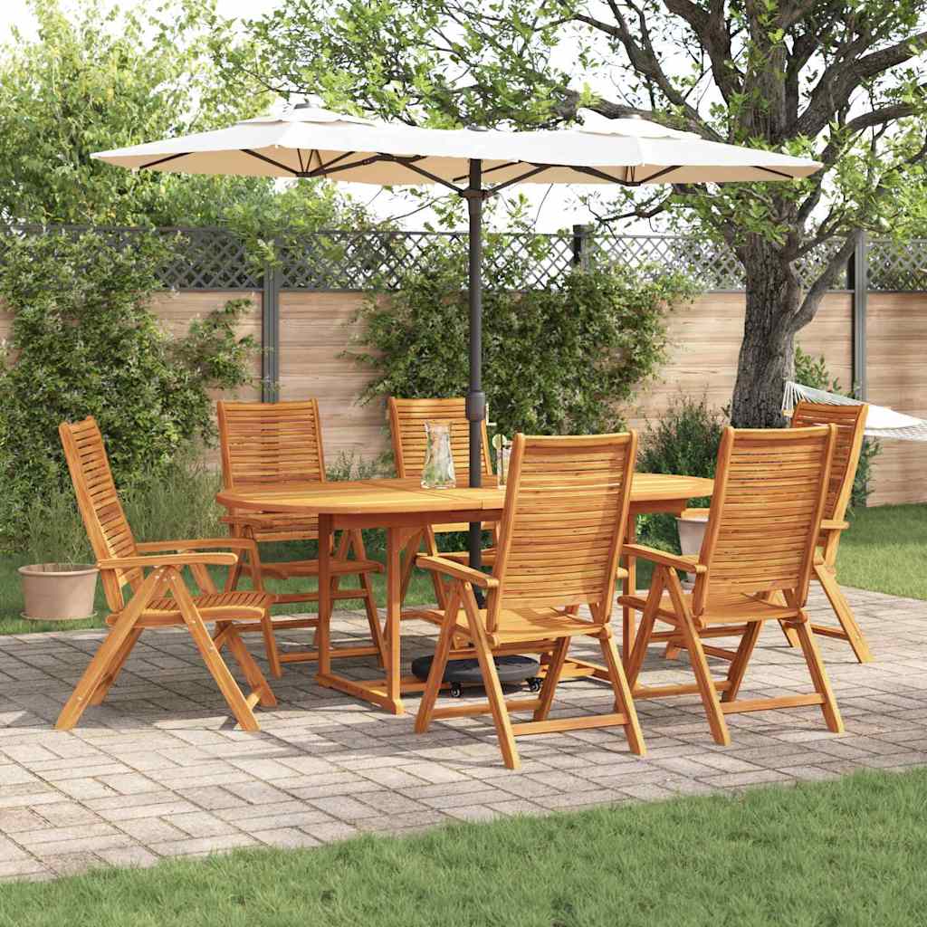 vidaXL Garden Dining Set Folding 7 pcs Brown Solid Acacia Wood
