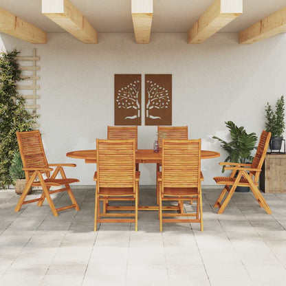 vidaXL Garden Dining Set Folding 7 pcs Brown Solid Acacia Wood