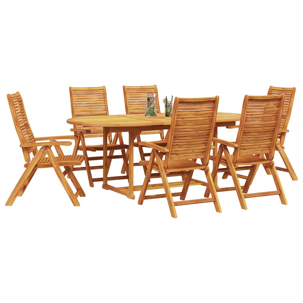 vidaXL Garden Dining Set Folding 7 pcs Brown Solid Acacia Wood