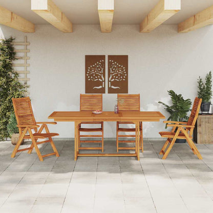 vidaXL Garden Dining Set Folding 5 pcs Brown Solid Acacia Wood
