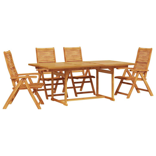 vidaXL Garden Dining Set Folding 5 pcs Brown Solid Acacia Wood