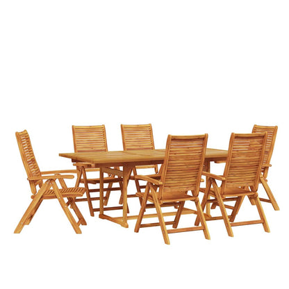 vidaXL Garden Dining Set Folding 7 pcs Brown Solid Acacia Wood