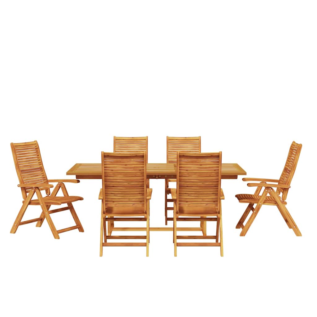 vidaXL Garden Dining Set Folding 7 pcs Brown Solid Acacia Wood