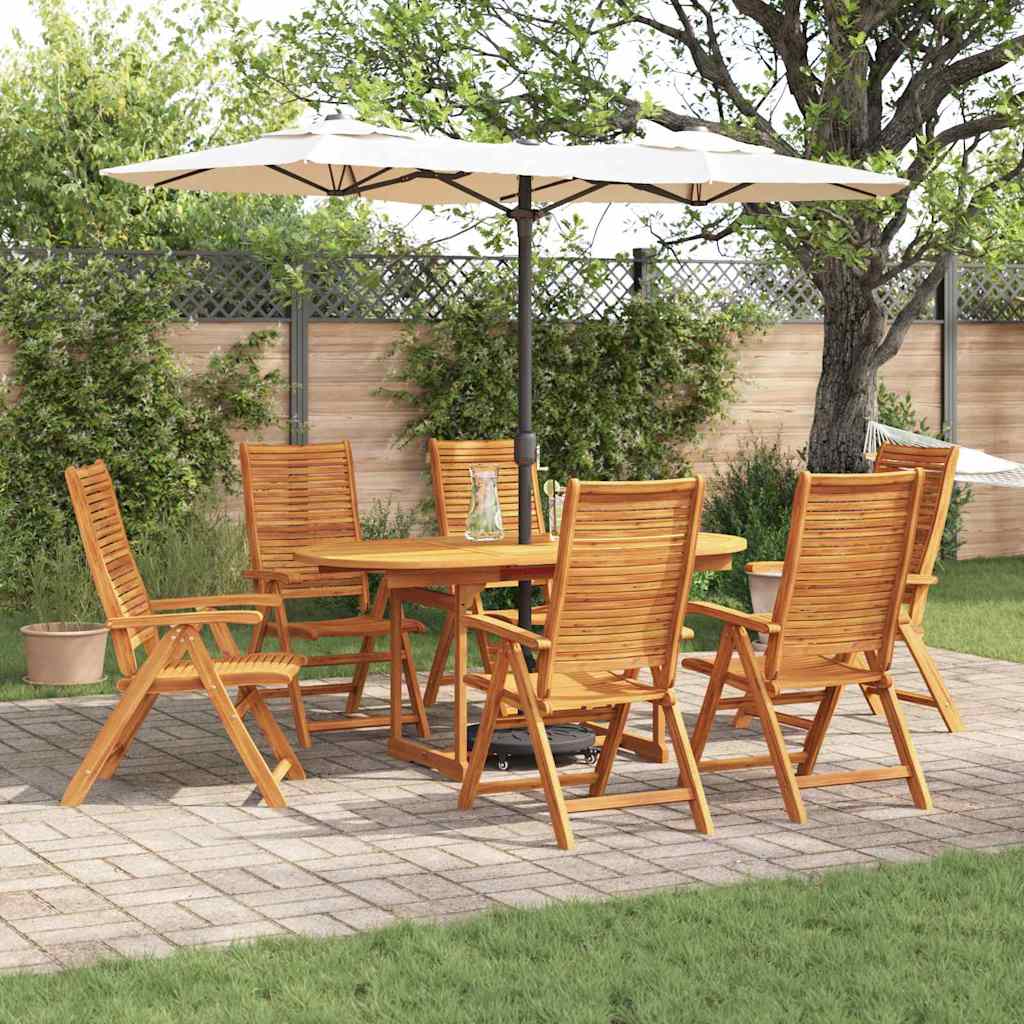 vidaXL Garden Dining Set Folding 7 pcs Brown Solid Acacia Wood