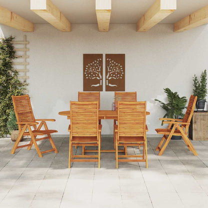 vidaXL Garden Dining Set Folding 7 pcs Brown Solid Acacia Wood