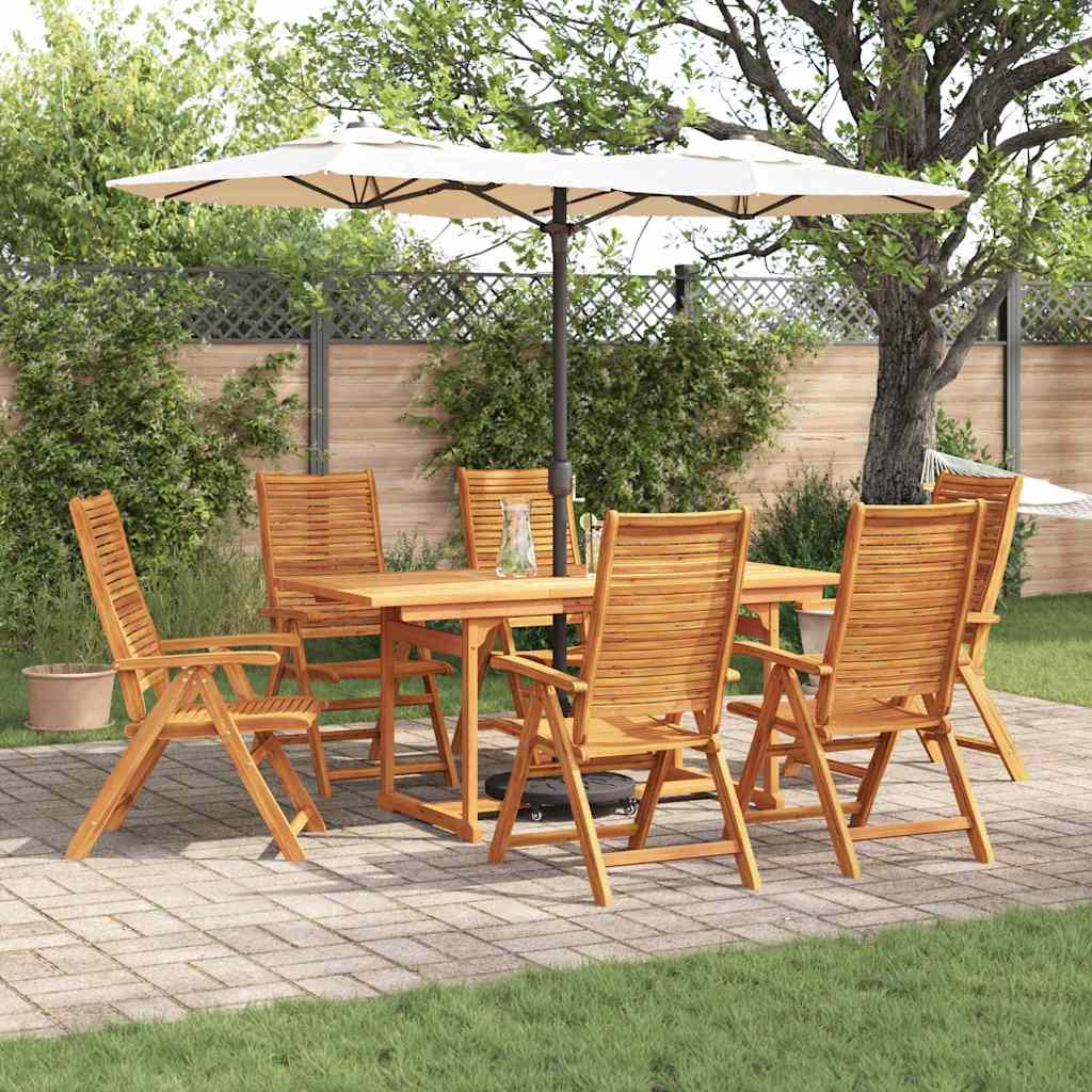 vidaXL Garden Dining Set Folding 7 pcs Brown Solid Acacia Wood
