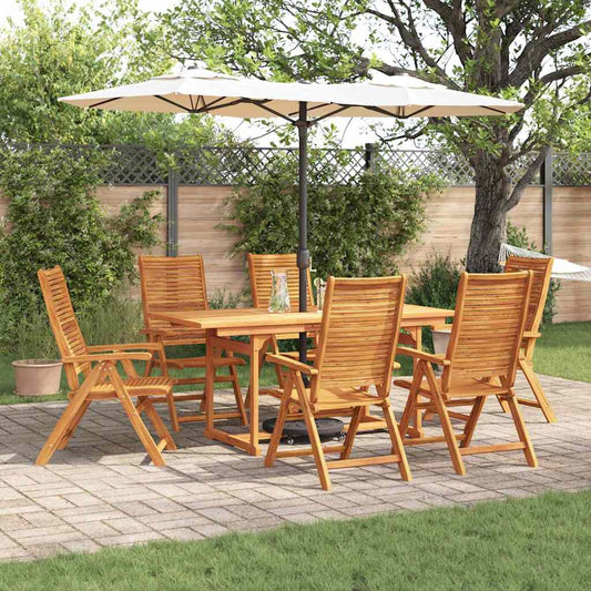 vidaXL Garden Dining Set Folding 7 pcs Brown Solid Acacia Wood