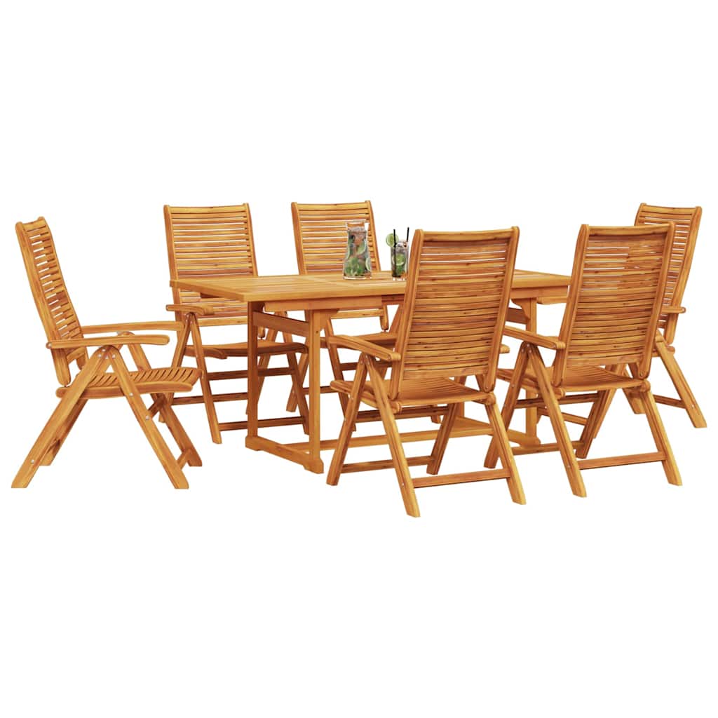 vidaXL Garden Dining Set Folding 7 pcs Brown Solid Acacia Wood