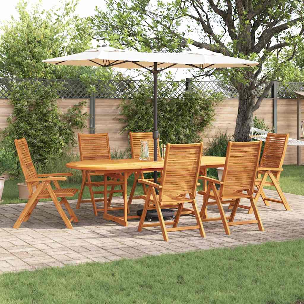 vidaXL Garden Dining Set Folding 7 pcs Brown Solid Acacia Wood