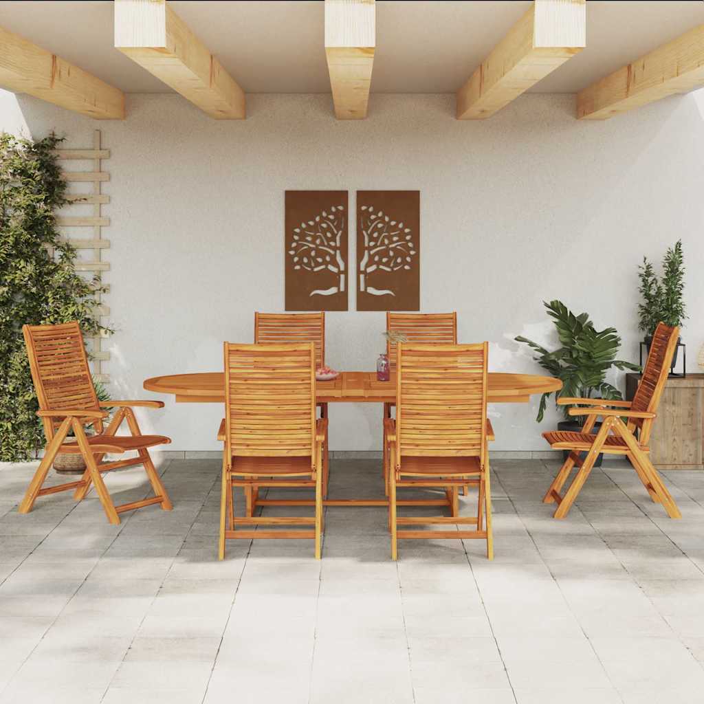 vidaXL Garden Dining Set Folding 7 pcs Brown Solid Acacia Wood