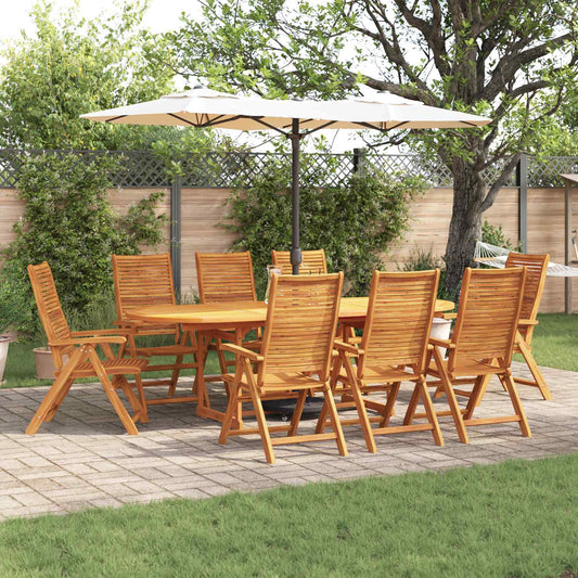 vidaXL Garden Dining Set Folding 9 pcs Brown Solid Acacia Wood