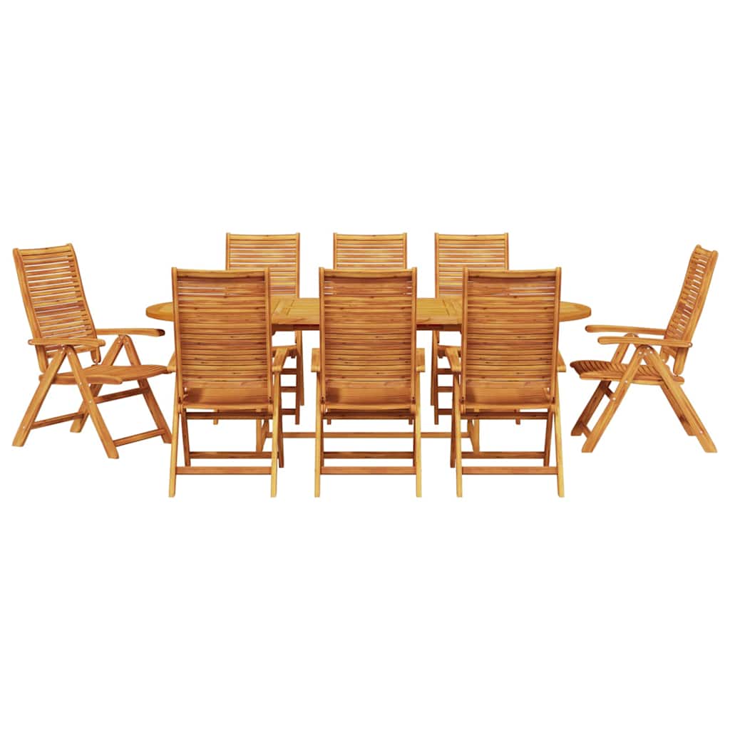 vidaXL Garden Dining Set Folding 9 pcs Brown Solid Acacia Wood