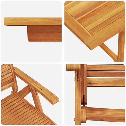 vidaXL Garden Dining Set Folding 7 pcs Brown Solid Acacia Wood