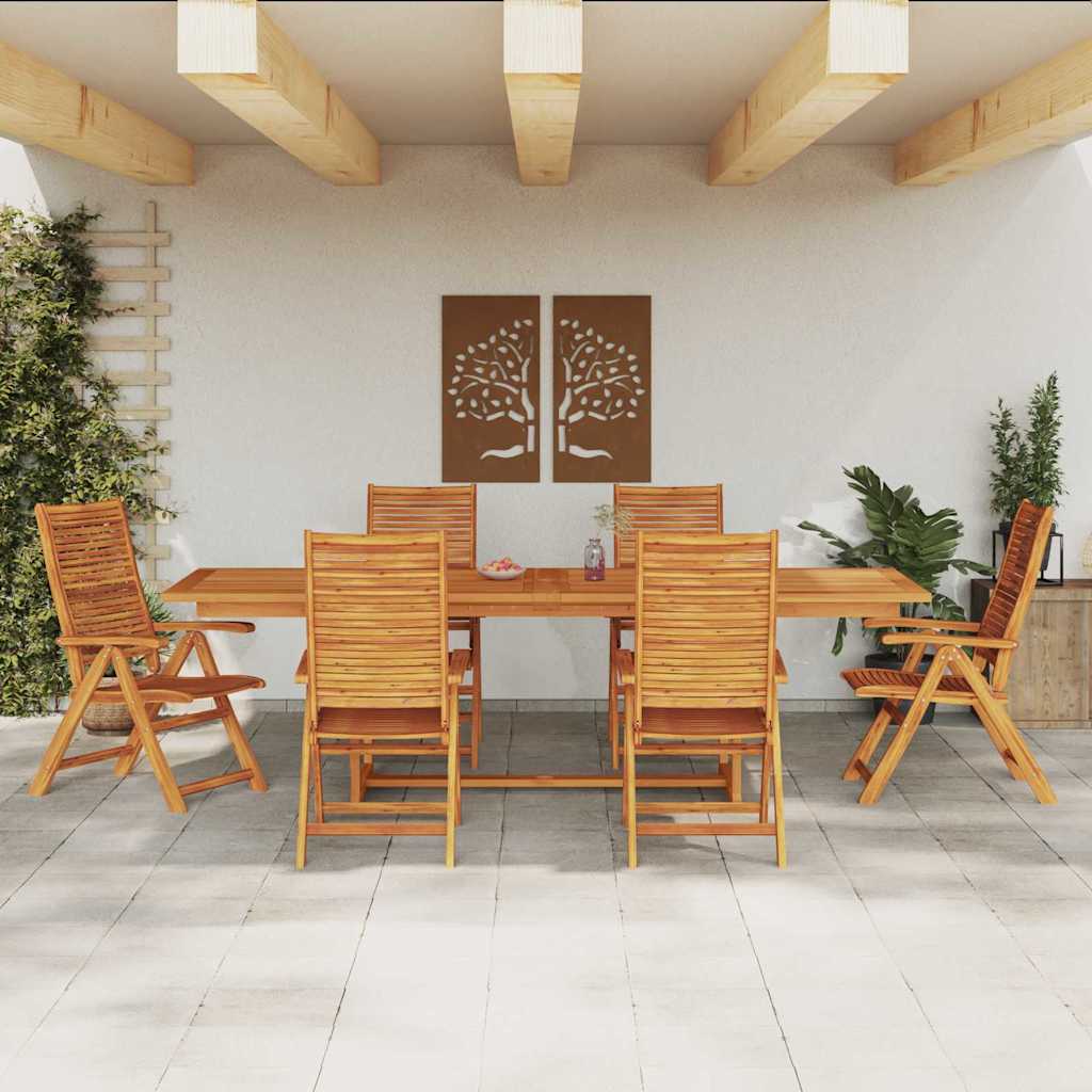 vidaXL Garden Dining Set Folding 7 pcs Brown Solid Acacia Wood