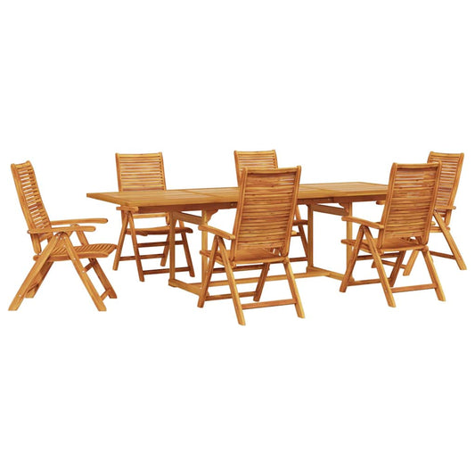 vidaXL Garden Dining Set Folding 7 pcs Brown Solid Acacia Wood
