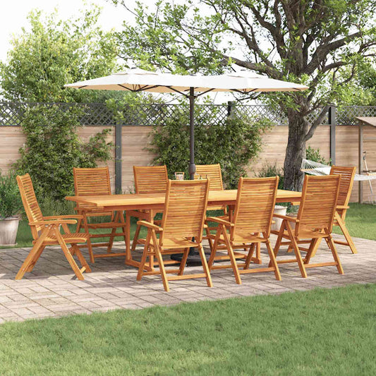 vidaXL Garden Dining Set Folding 9 pcs Brown Solid Acacia Wood