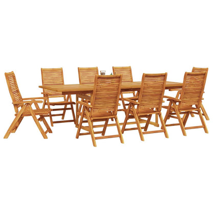 vidaXL Garden Dining Set Folding 9 pcs Brown Solid Acacia Wood