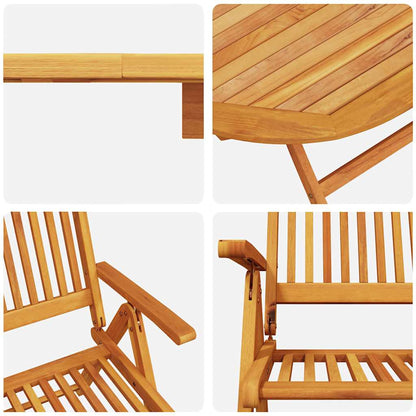 vidaXL Garden Dining Set 7 pcs Brown Solid Acacia Wood
