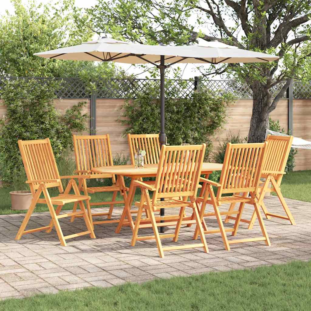 vidaXL Garden Dining Set 7 pcs Brown Solid Acacia Wood