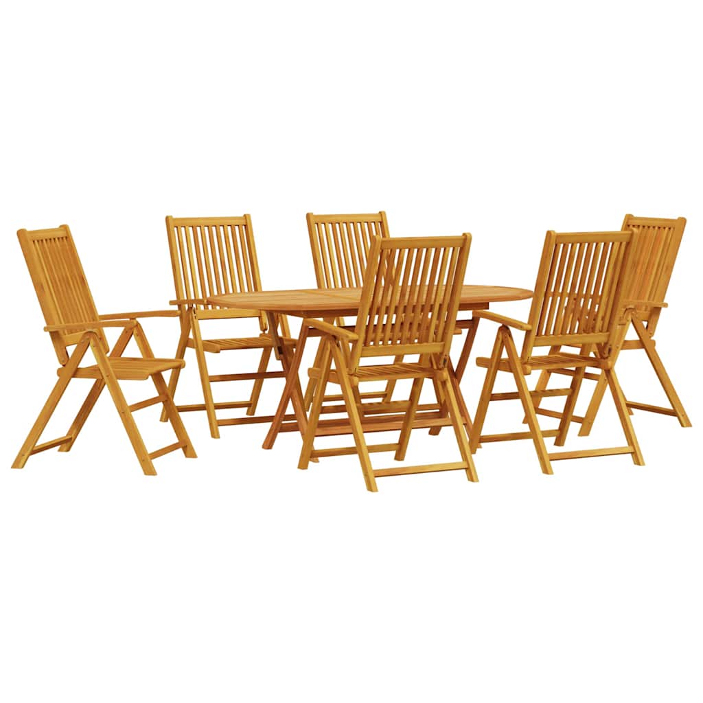 vidaXL Garden Dining Set 7 pcs Brown Solid Acacia Wood
