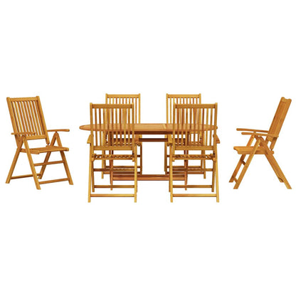 vidaXL Garden Dining Set 7 pcs Brown Solid Acacia Wood
