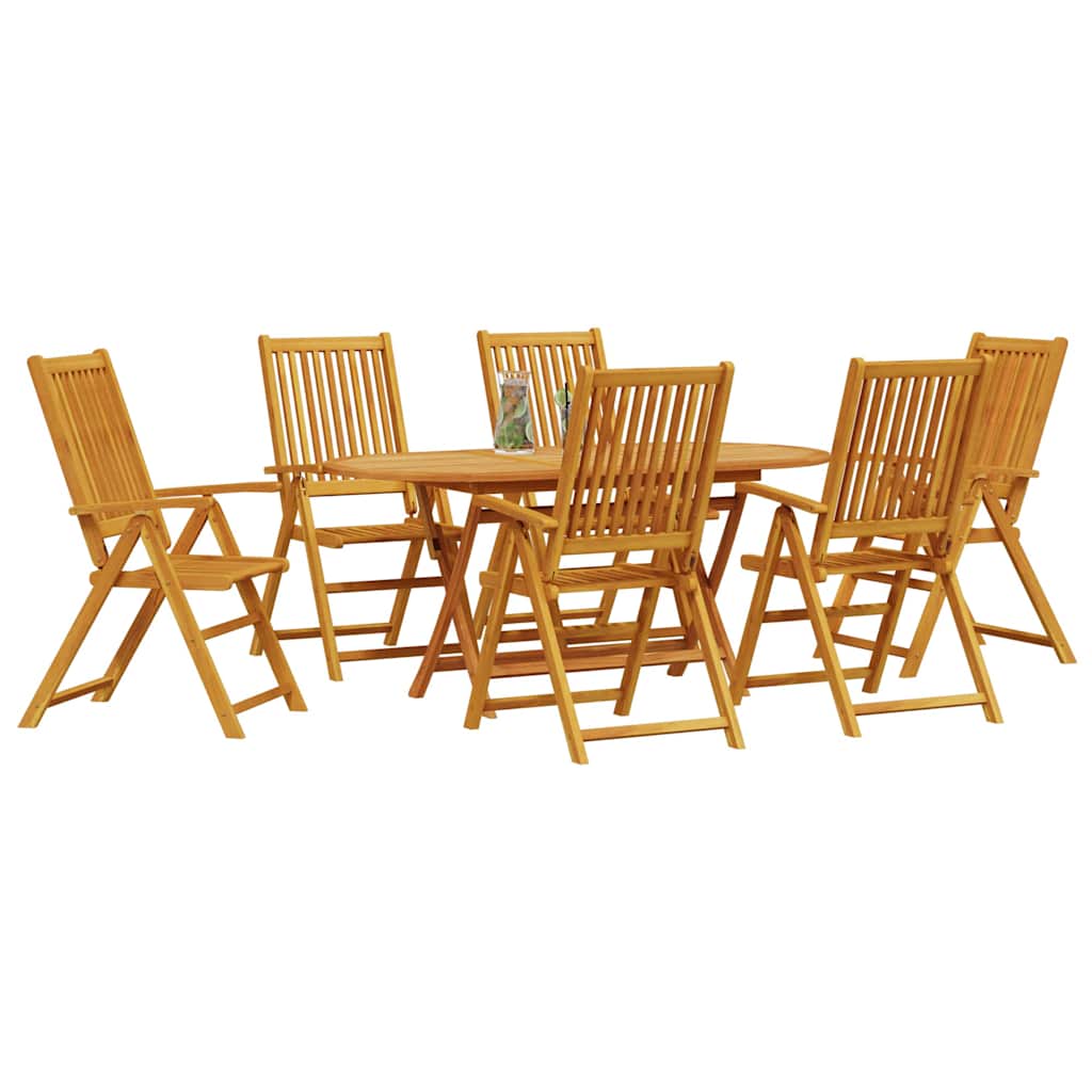vidaXL Garden Dining Set 7 pcs Brown Solid Acacia Wood