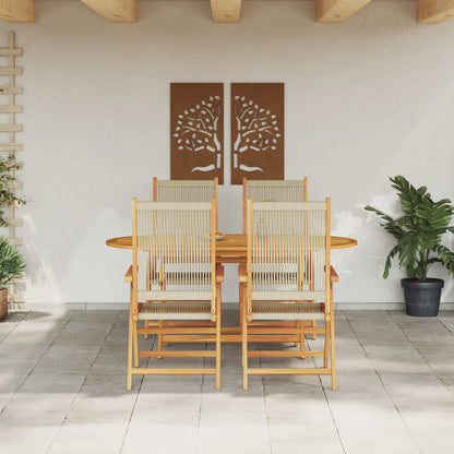 vidaXL Garden Dining Set 5 pcs Beige Solid Acacia Wood